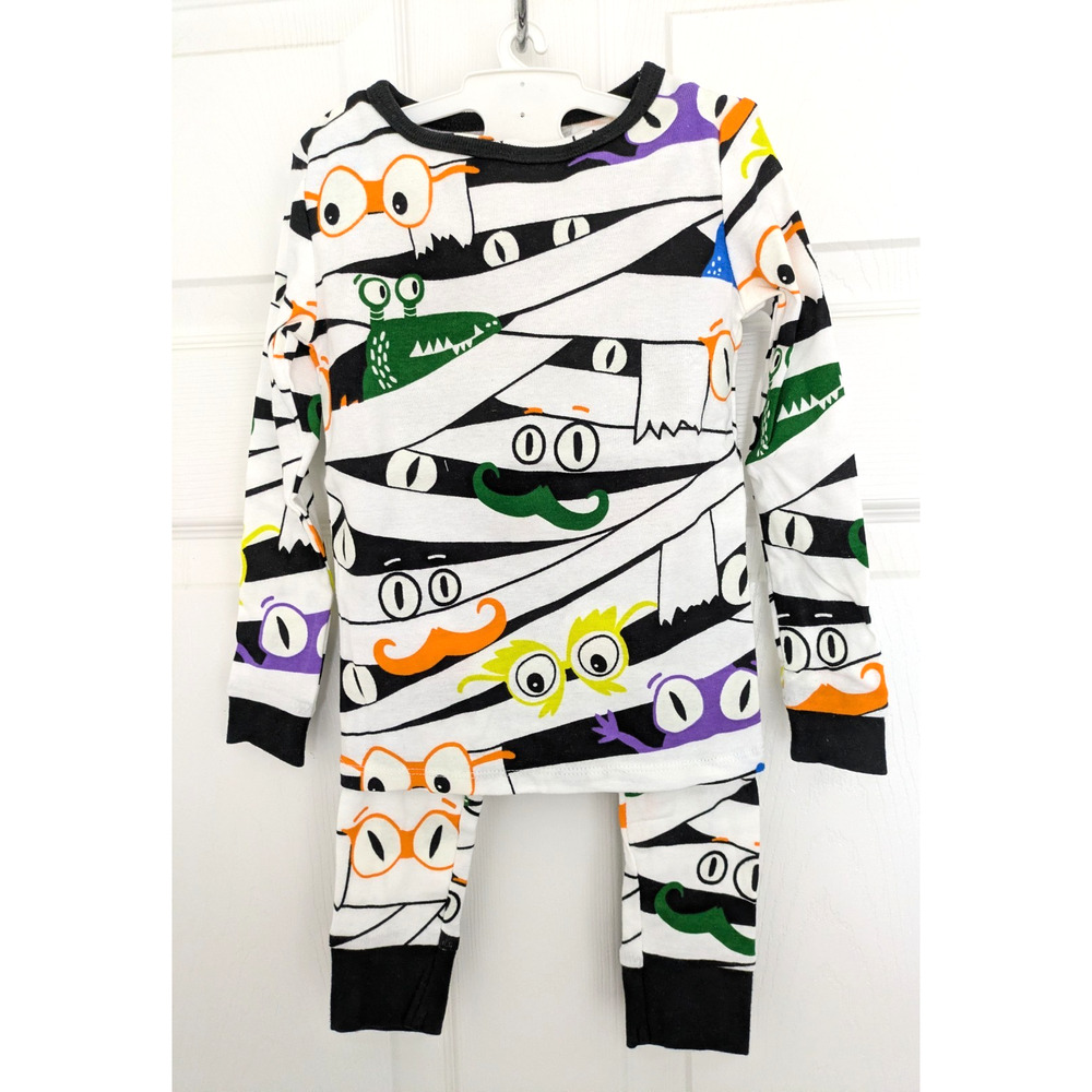 Hyde And Eek 2 Piece Glow In The Dark Sleep Set 3T White Eyes Bandages Mummy